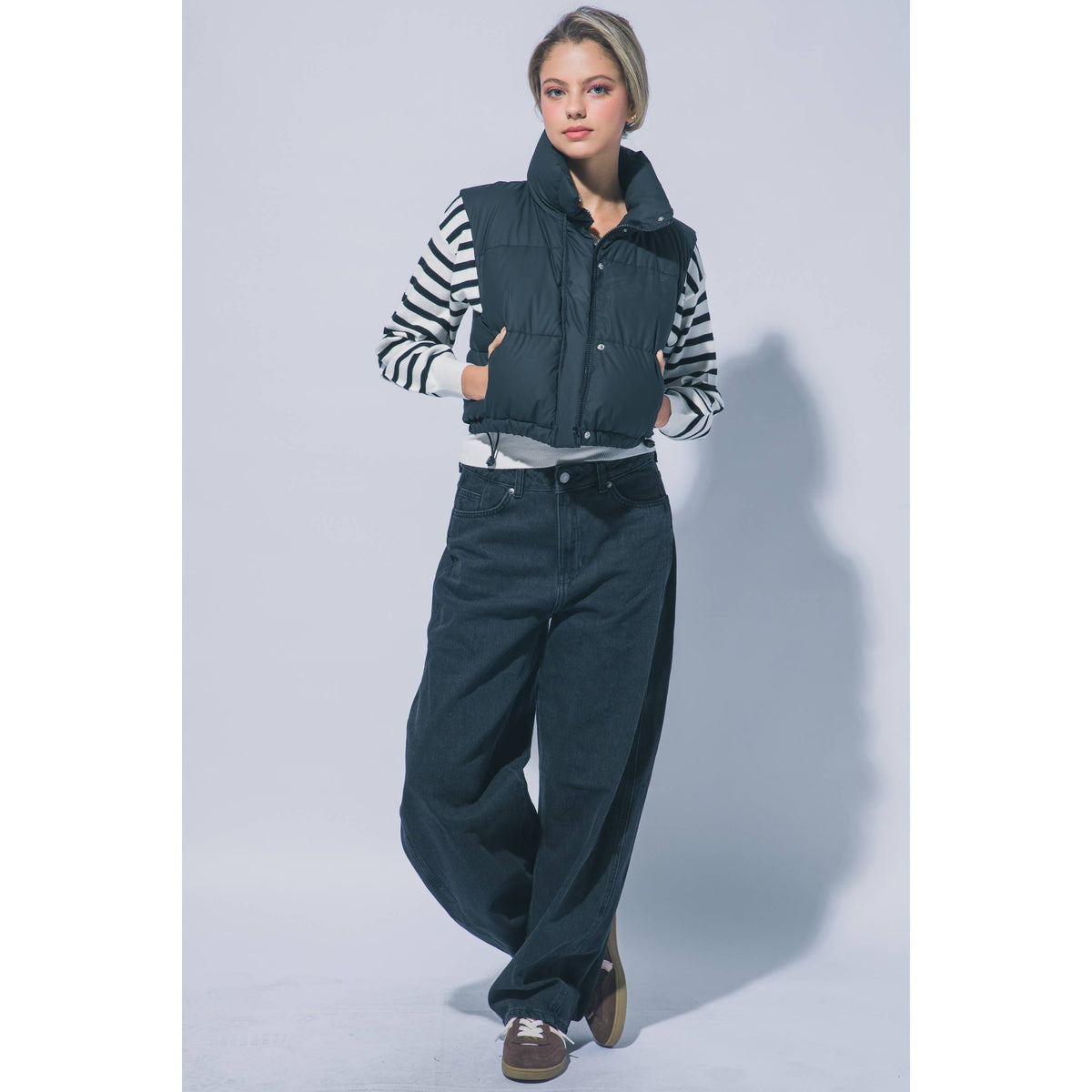 Paperdoll - High Neck Cropped Puffer Vest