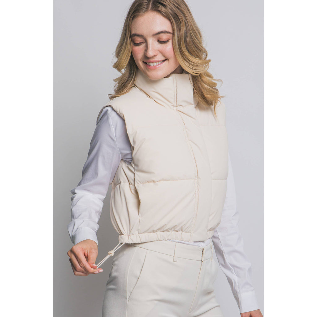 Paperdoll - High Neck Cropped Puffer Vest