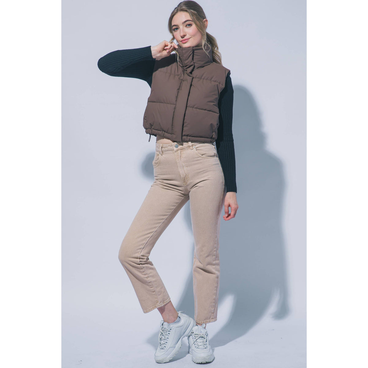 Paperdoll - High Neck Cropped Puffer Vest