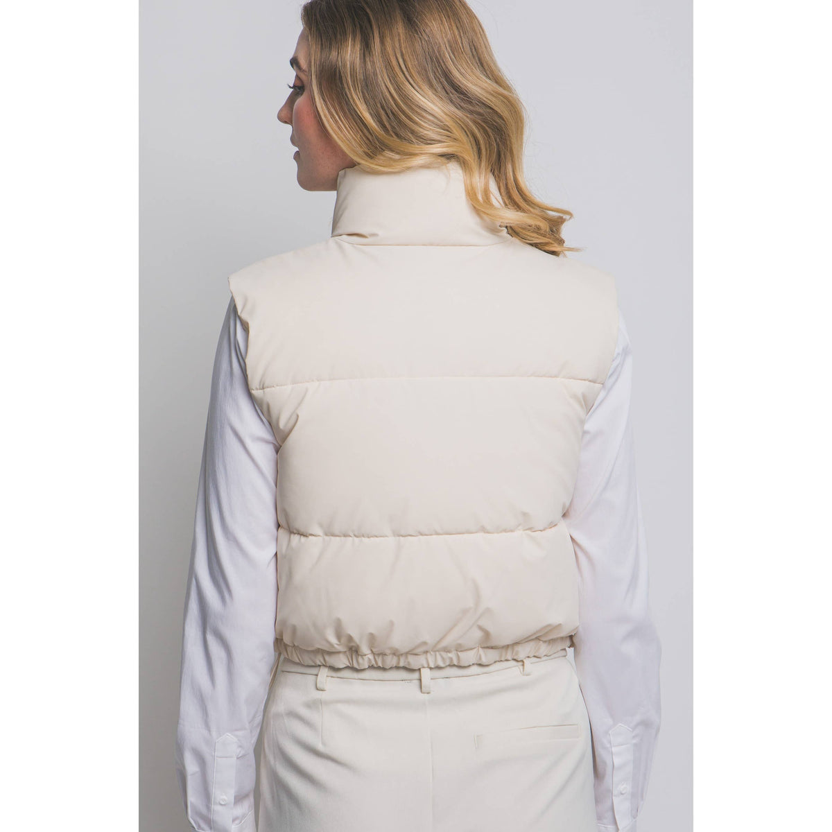 Paperdoll - High Neck Cropped Puffer Vest