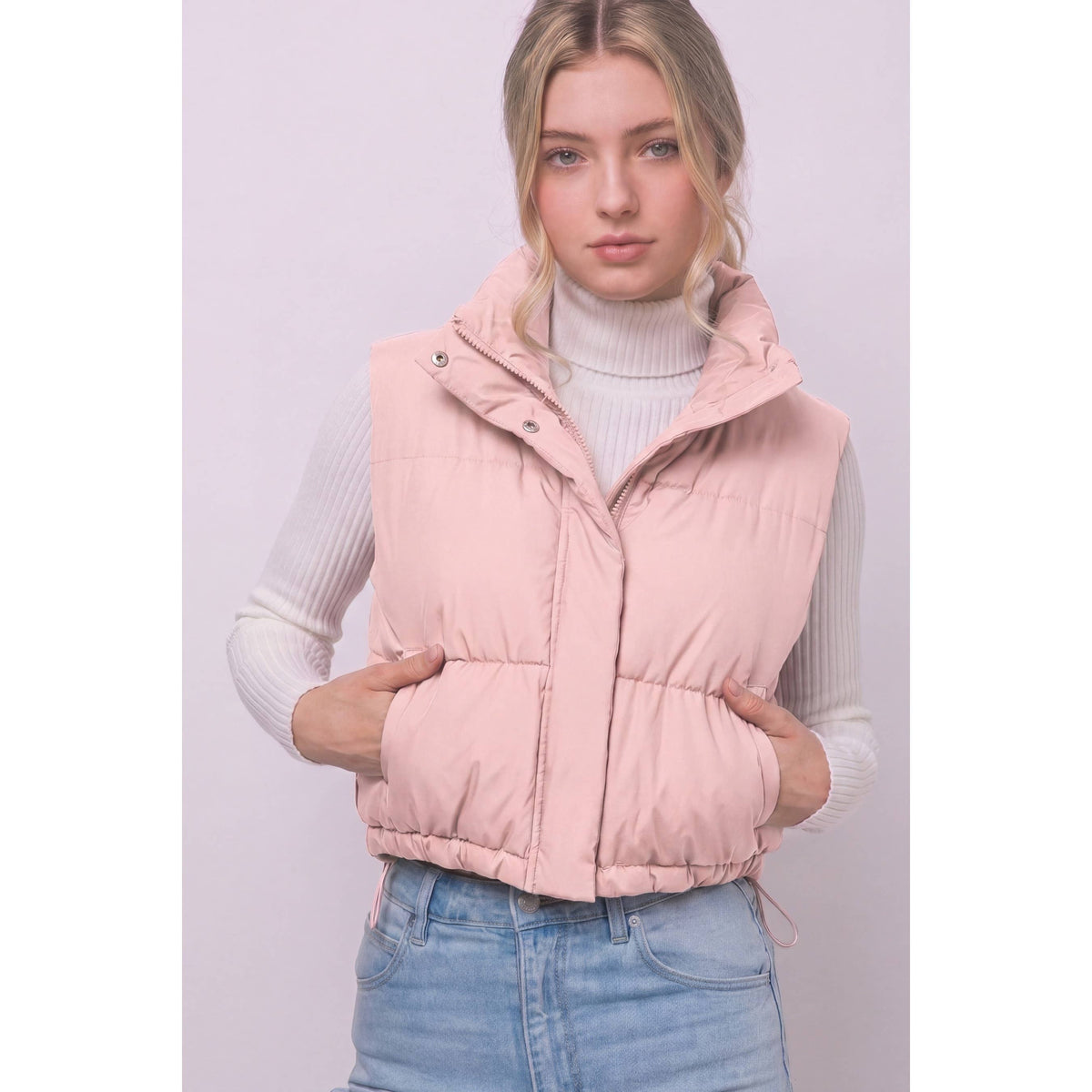Paperdoll - High Neck Cropped Puffer Vest