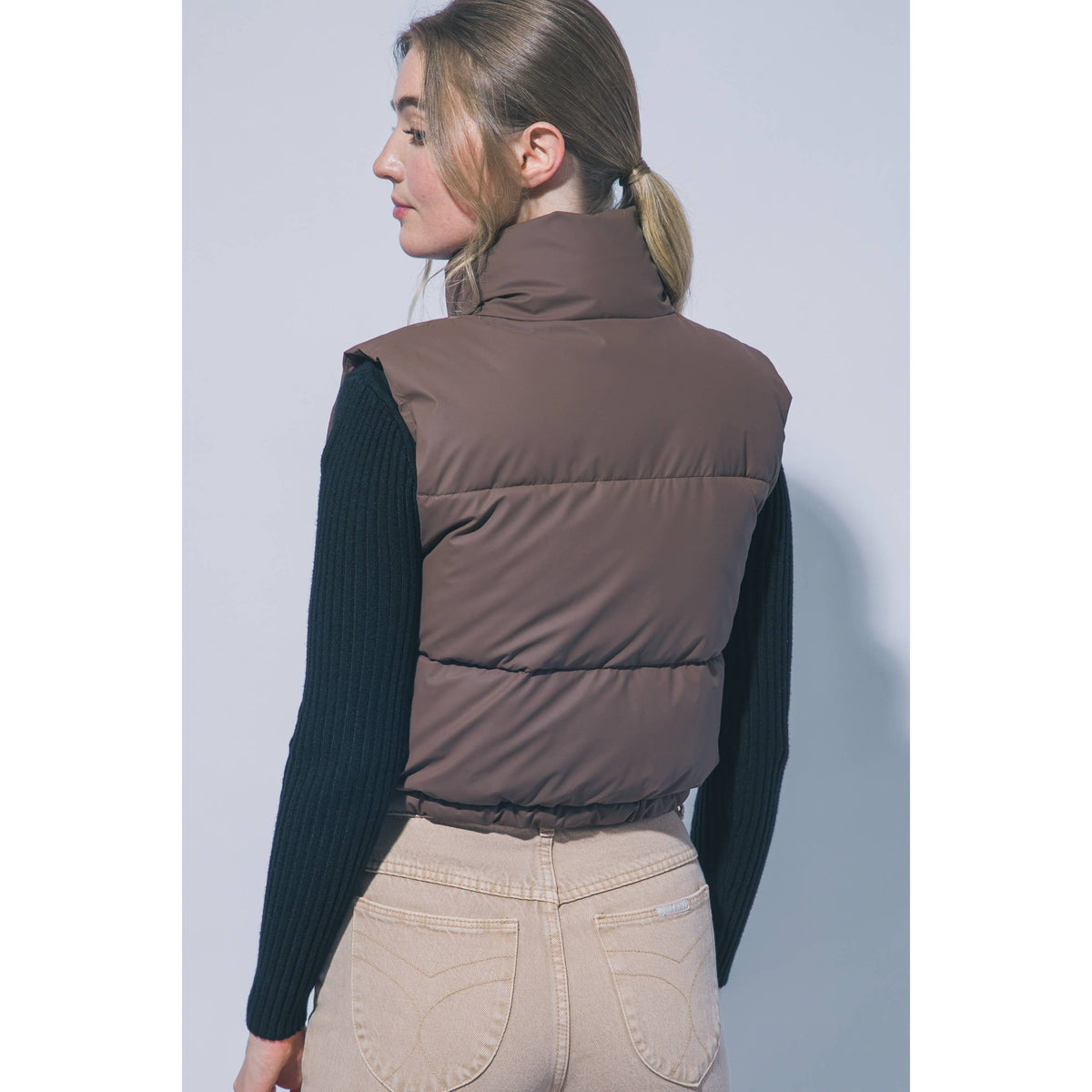 Paperdoll - High Neck Cropped Puffer Vest