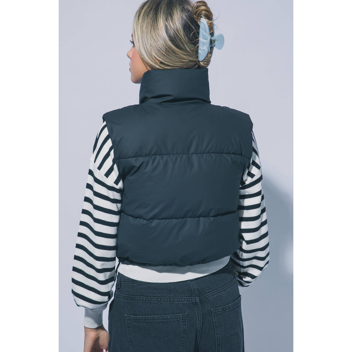 Paperdoll - High Neck Cropped Puffer Vest