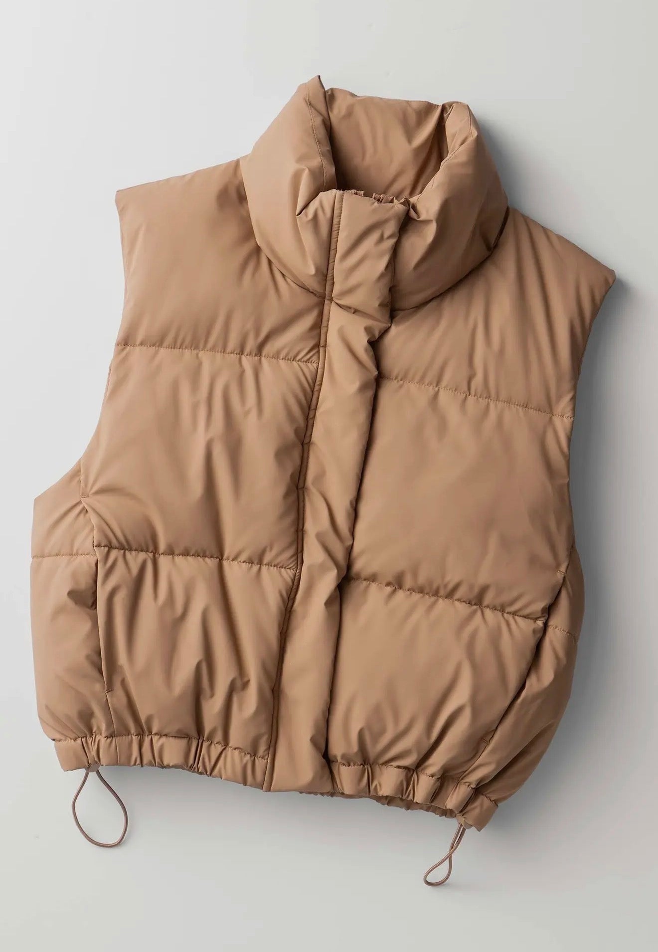 Puffer Down Vest with Adjustable Hem