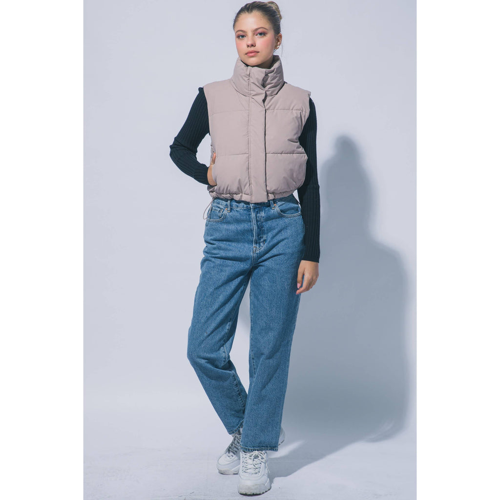Paperdoll - High Neck Cropped Puffer Vest