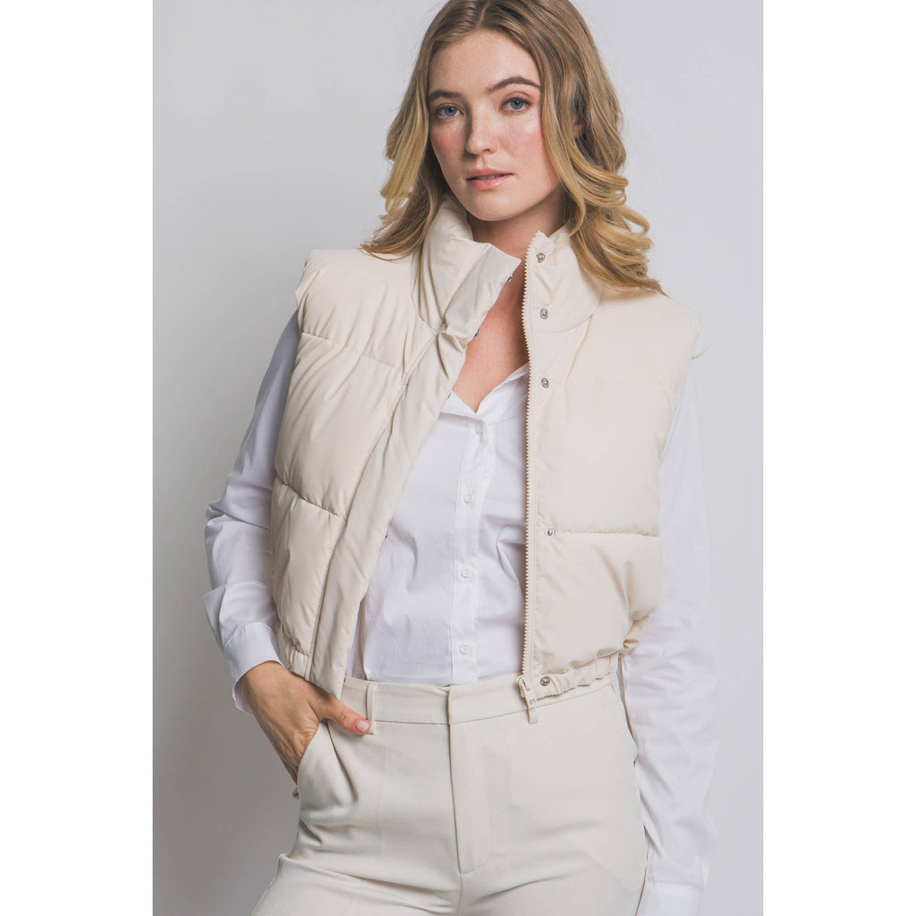 Paperdoll - High Neck Cropped Puffer Vest