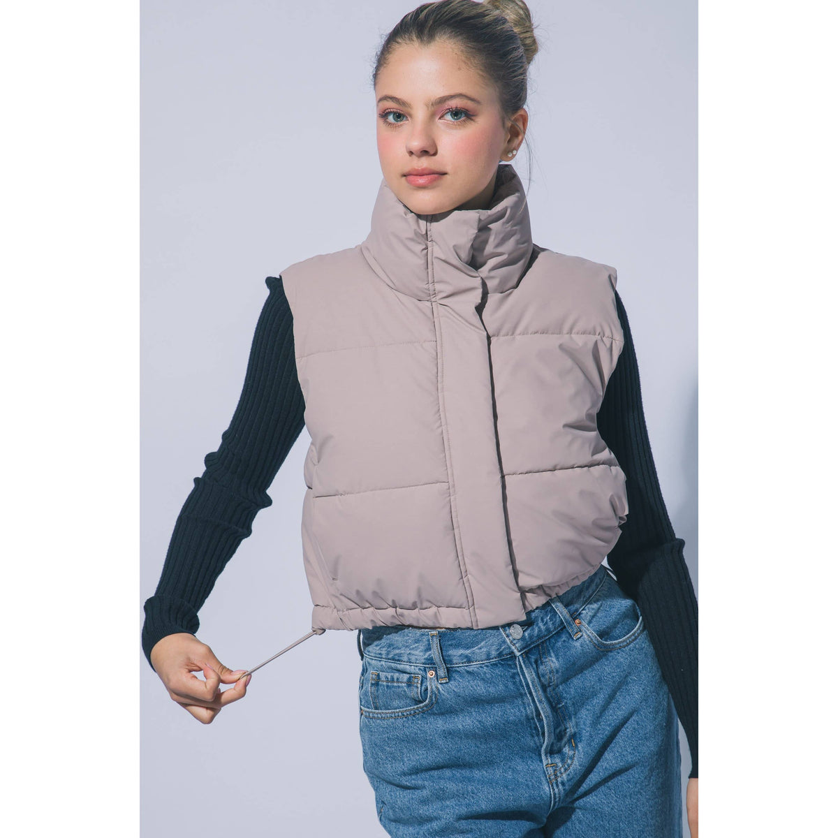 Paperdoll - High Neck Cropped Puffer Vest
