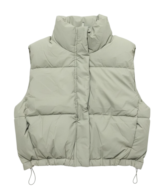 Puffer Down Vest with Adjustable Hem